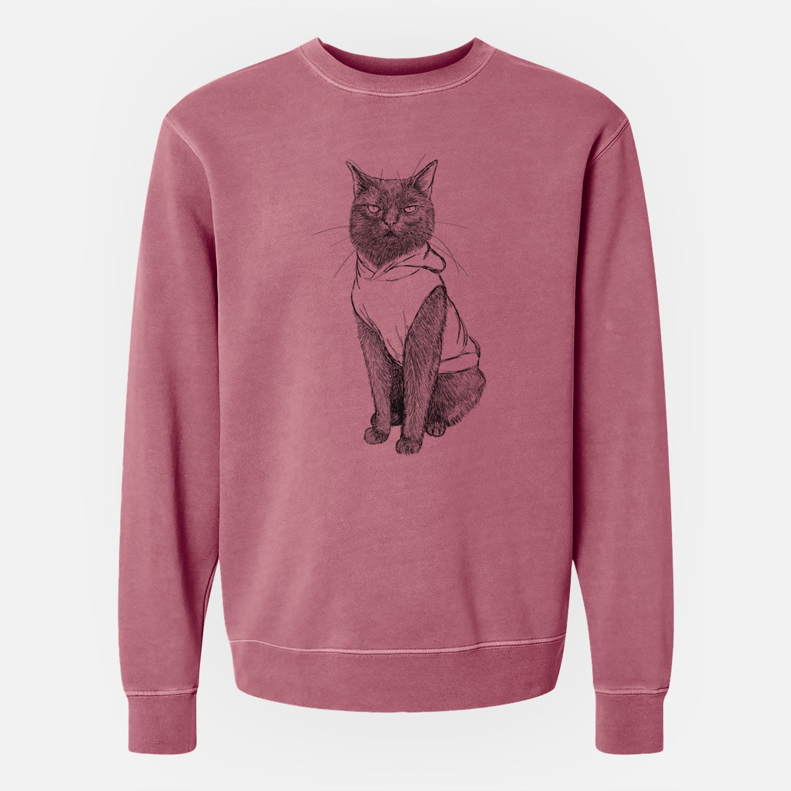 Doodled Simon Yosh the Bombay Cat - Unisex Pigment Dyed Crew Sweatshirt