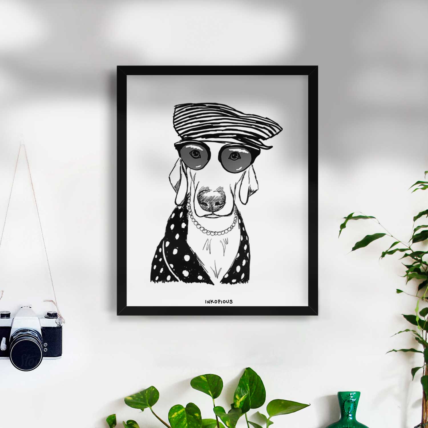 Doodled Skeeter the Weimaraner Art Print
