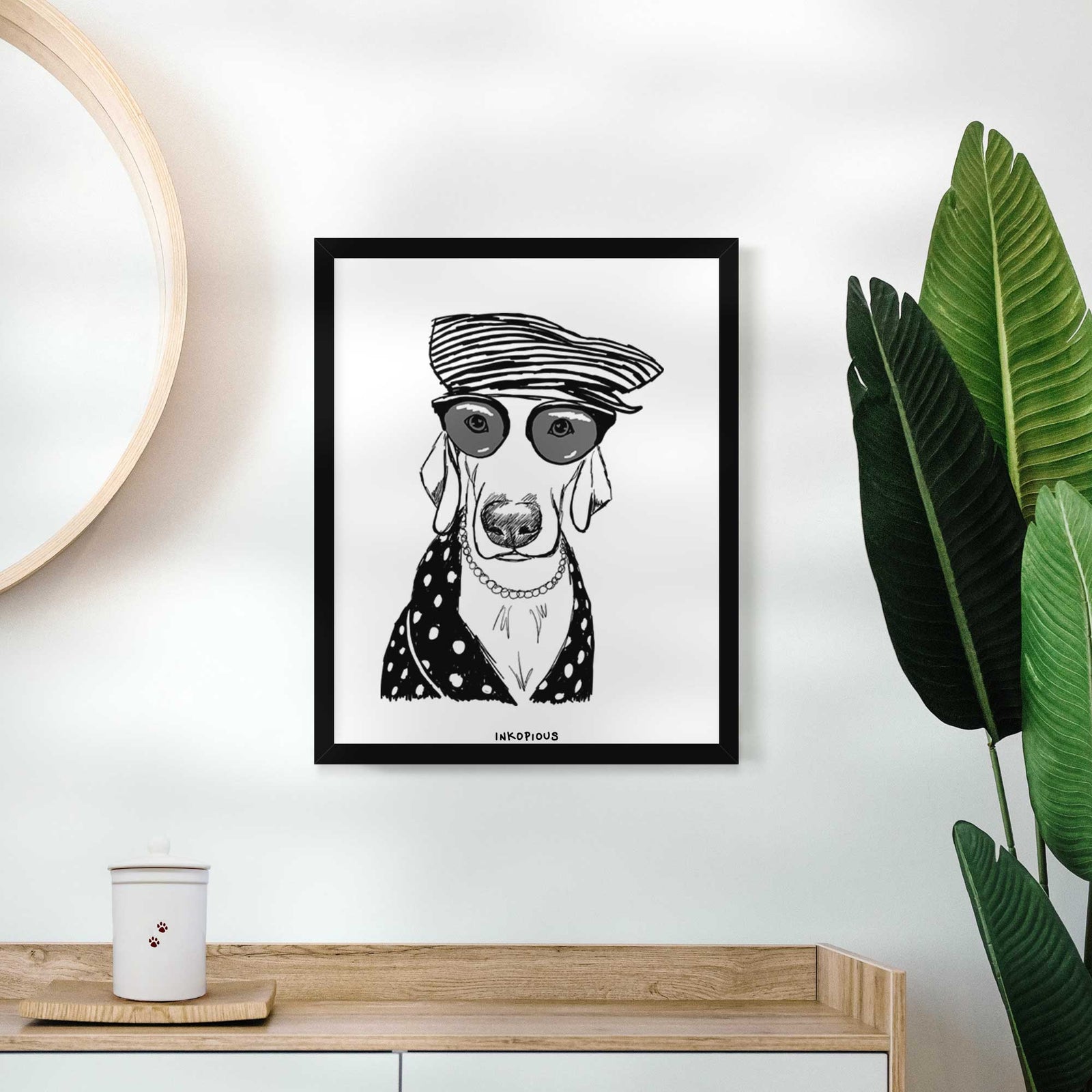 Doodled Skeeter the Weimaraner Art Print