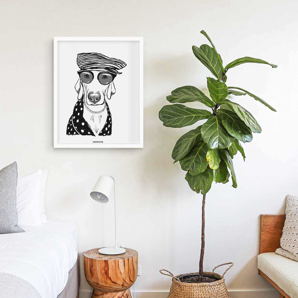 Doodled Skeeter the Weimaraner Art Print