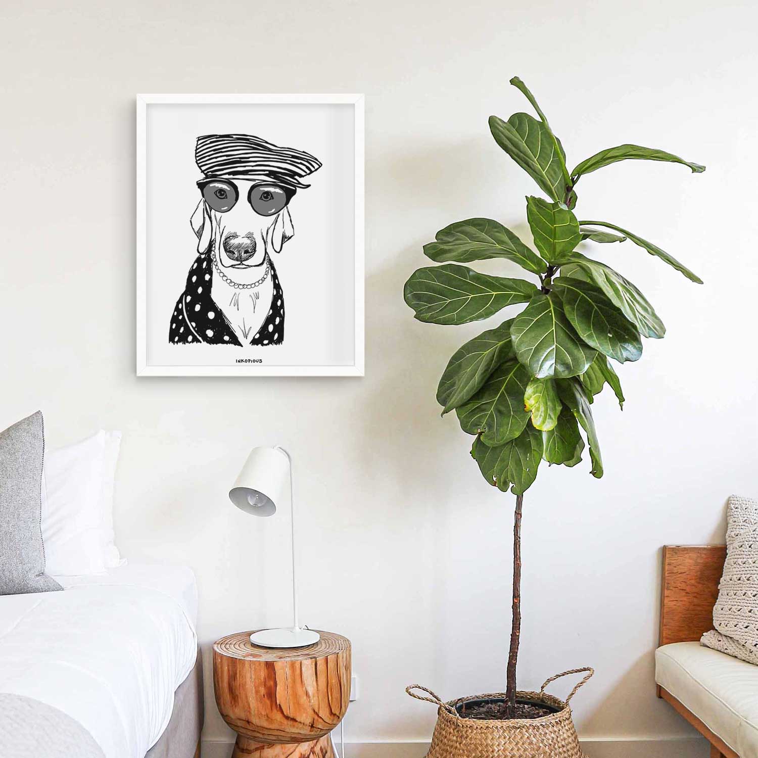 Doodled Skeeter the Weimaraner Art Print
