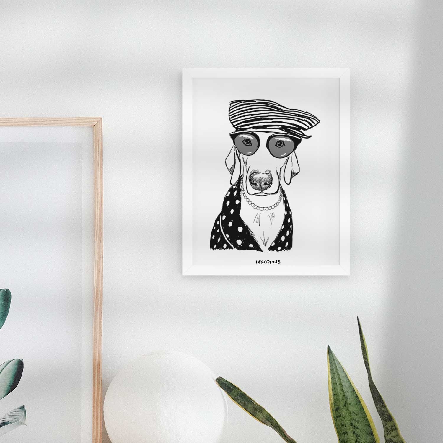 Doodled Skeeter the Weimaraner Art Print
