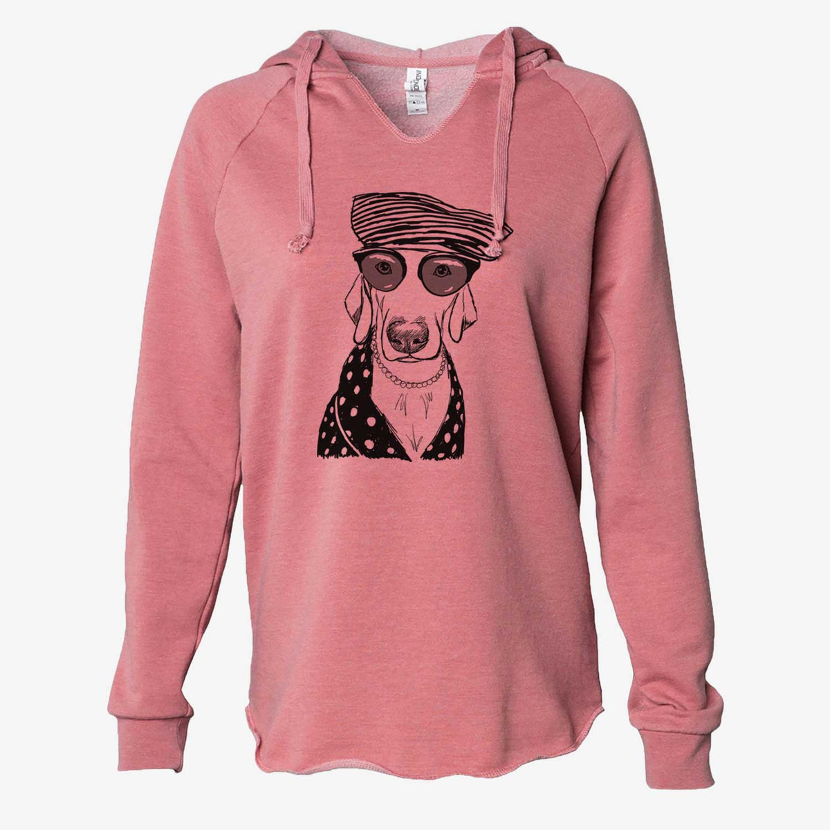 Doodled Skeeter the Weimaraner - Cali Wave Hooded Sweatshirt