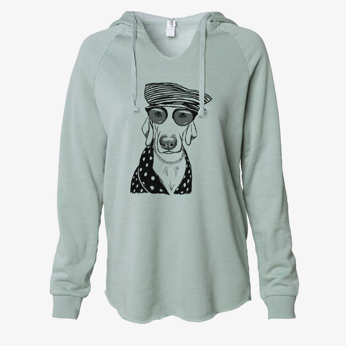 Doodled Skeeter the Weimaraner - Cali Wave Hooded Sweatshirt
