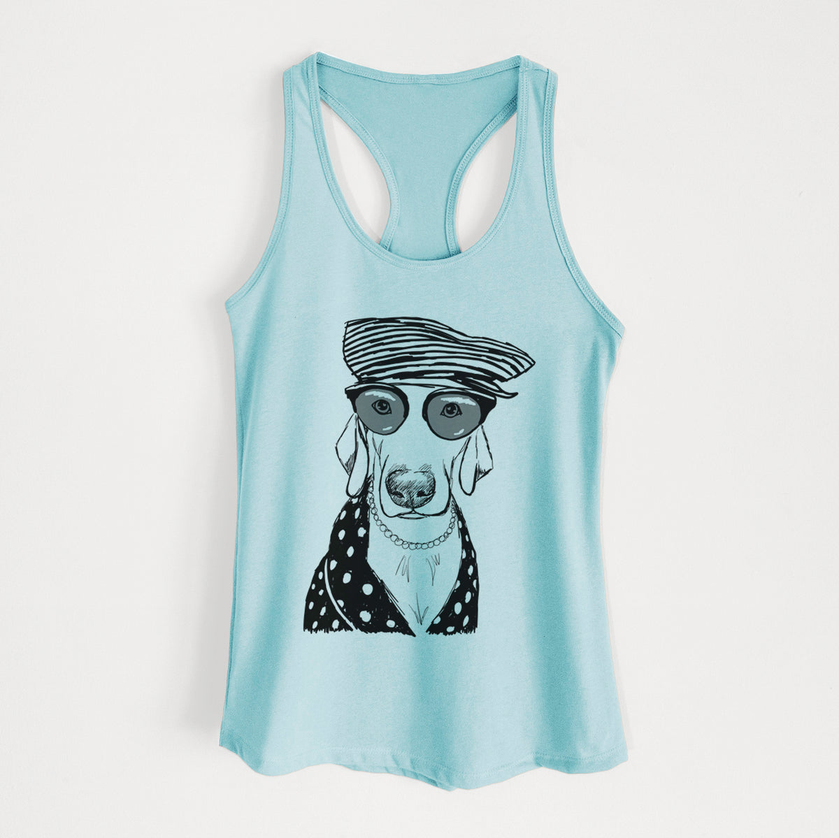 Doodled Skeeter the Weimaraner - Women&#39;s Racerback Tanktop