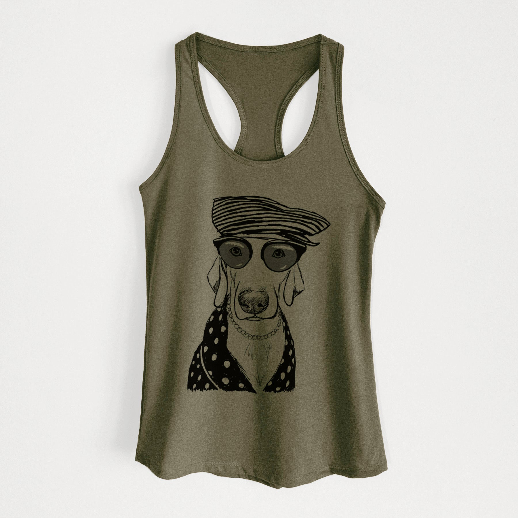 Doodled Skeeter the Weimaraner - Women's Racerback Tanktop