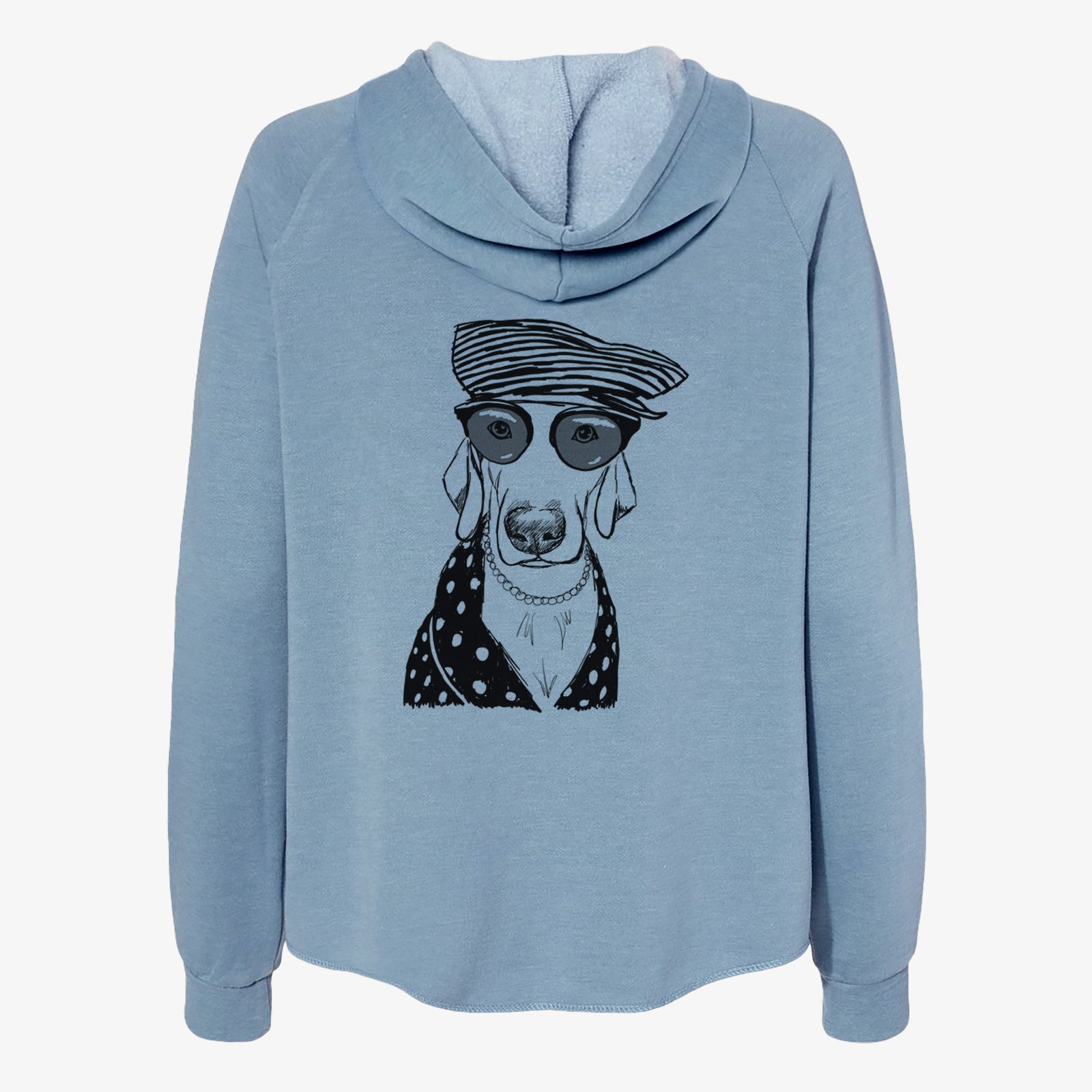 Doodled Skeeter the Weimaraner - Women's Cali Wave Zip-Up Sweatshirt