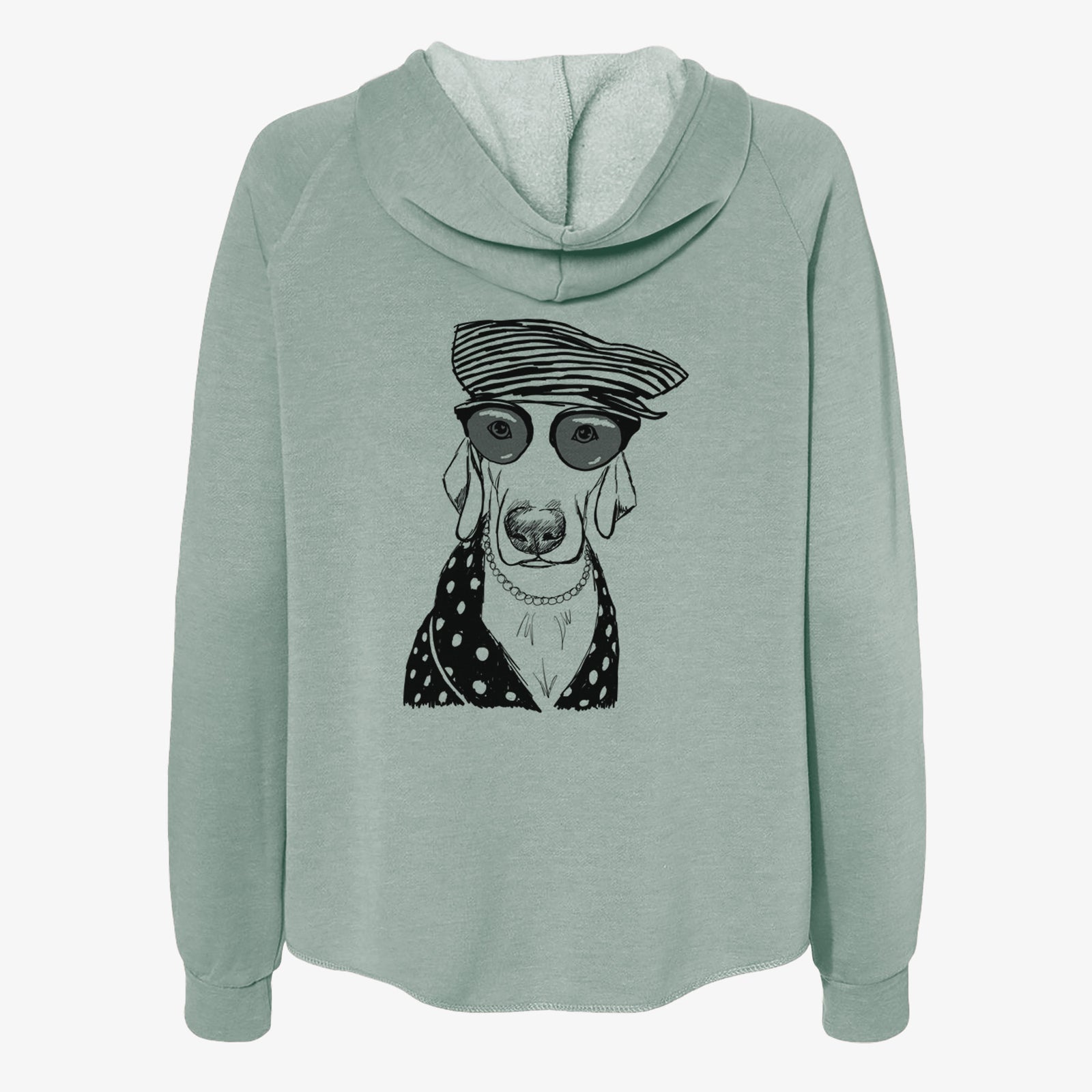 Doodled Skeeter the Weimaraner - Women's Cali Wave Zip-Up Sweatshirt