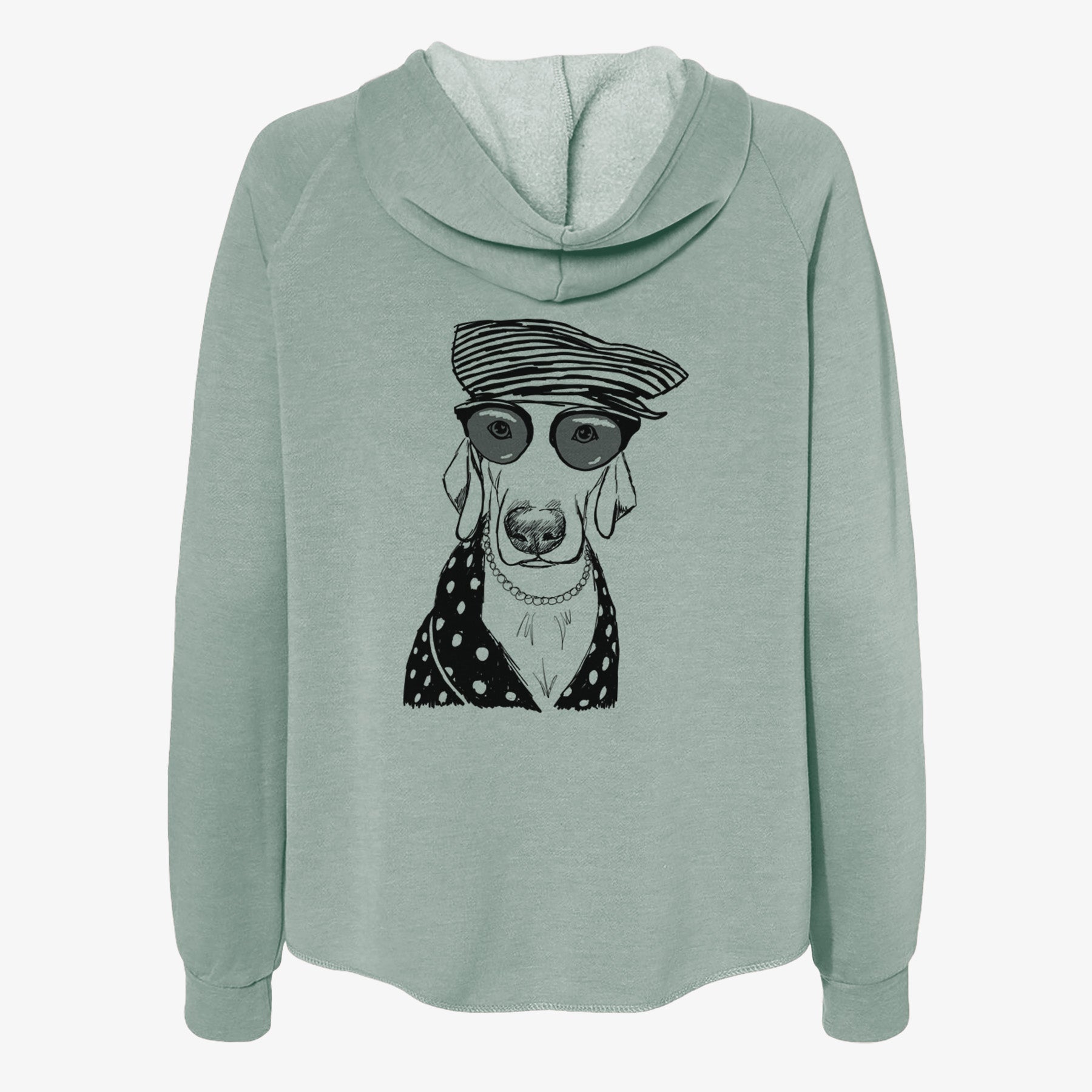 Doodled Skeeter the Weimaraner - Women's Cali Wave Zip-Up Sweatshirt