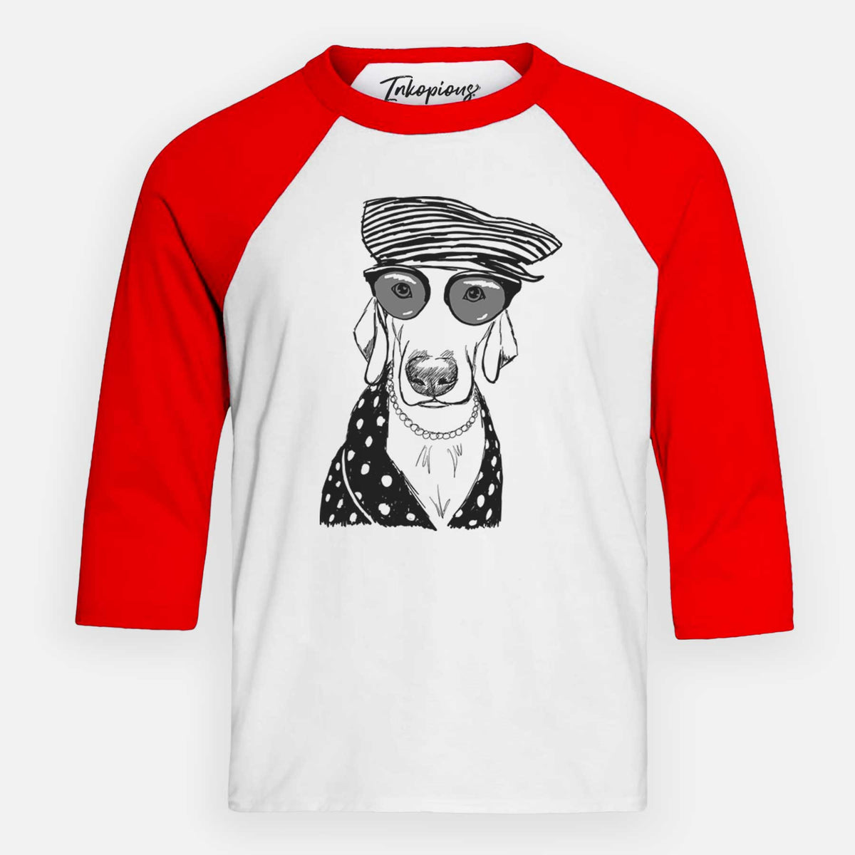 Doodled Skeeter the Weimaraner - Youth 3/4 Long Sleeve