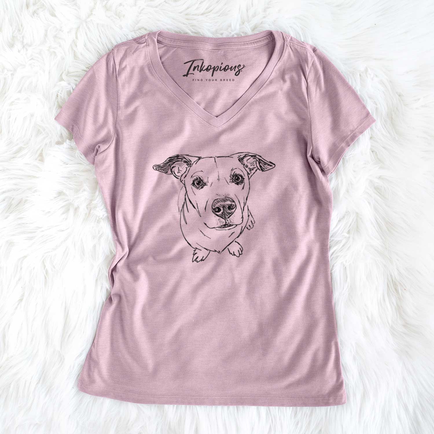 Doodled Skittles the Mixed Breed - Women's V-neck Shirt