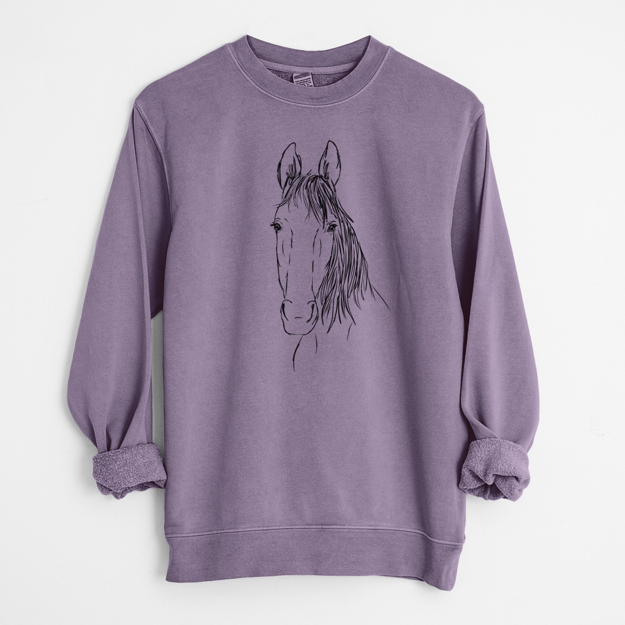 Doodled Socks Will Dew the American Standardbred Horse - Unisex Pigment Dyed Crew Sweatshirt