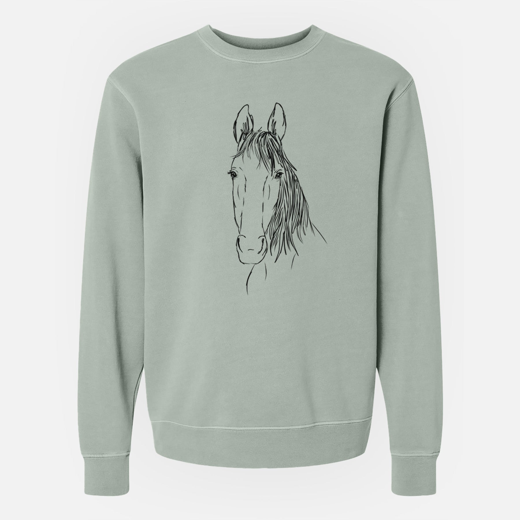 Doodled Socks Will Dew the American Standardbred Horse - Unisex Pigment Dyed Crew Sweatshirt