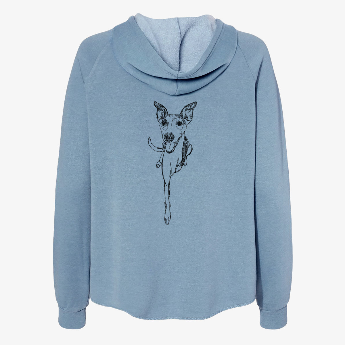 Doodled Sonic the Tripod Whippet - Women's Cali Wave Zip-Up Sweatshirt