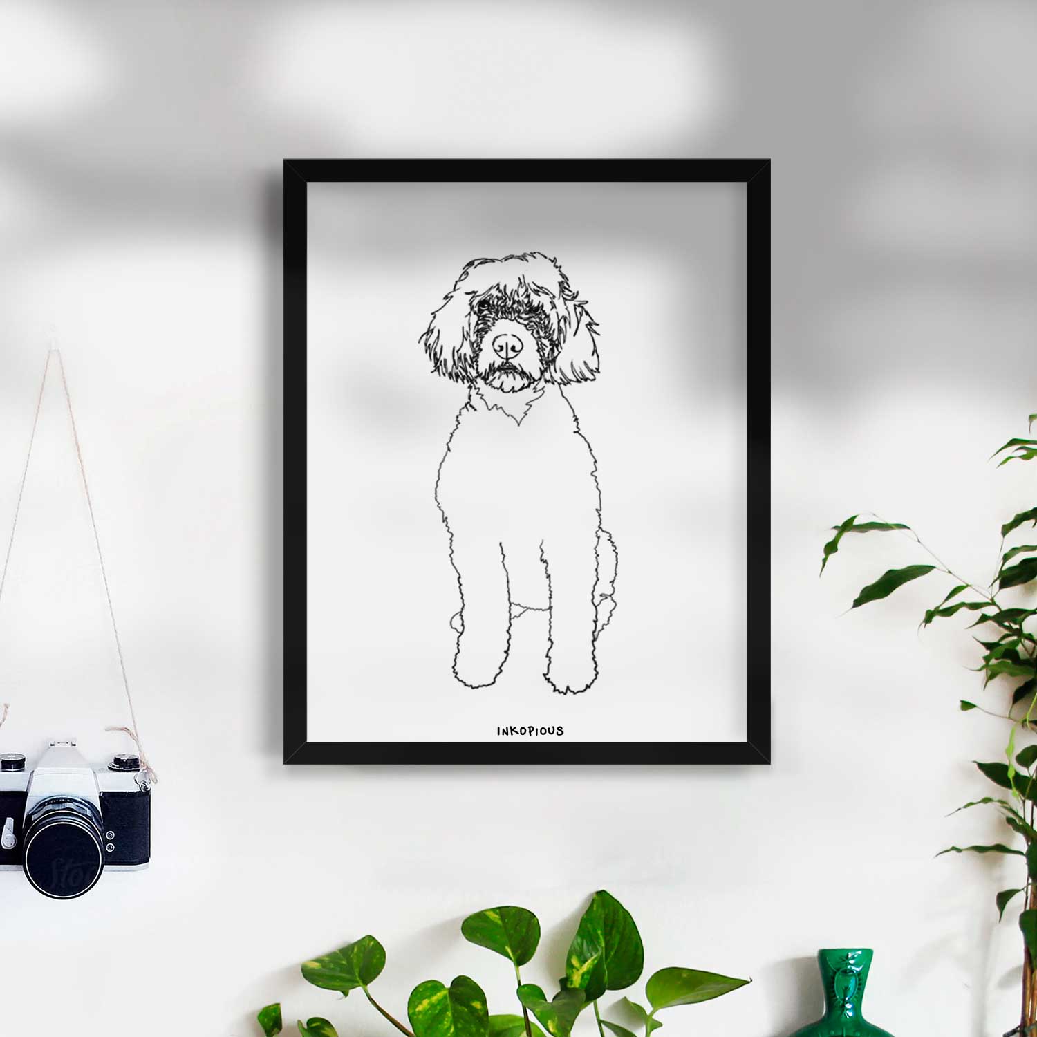 Doodled Sophie the Portuguese Water Dog Art Print