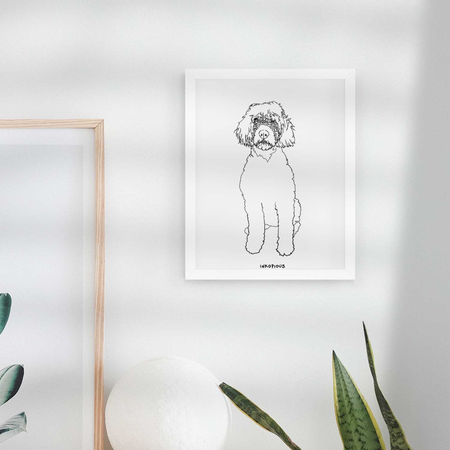Doodled Sophie the Portuguese Water Dog Art Print