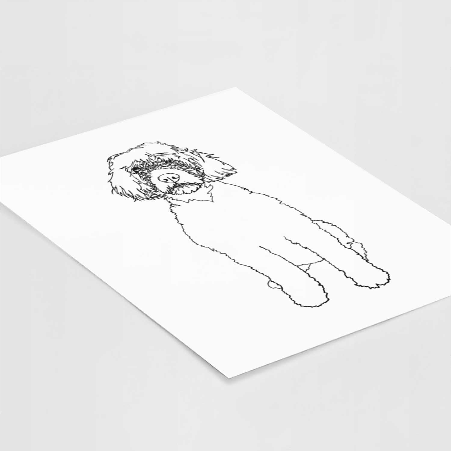 Doodled Sophie the Portuguese Water Dog Art Print