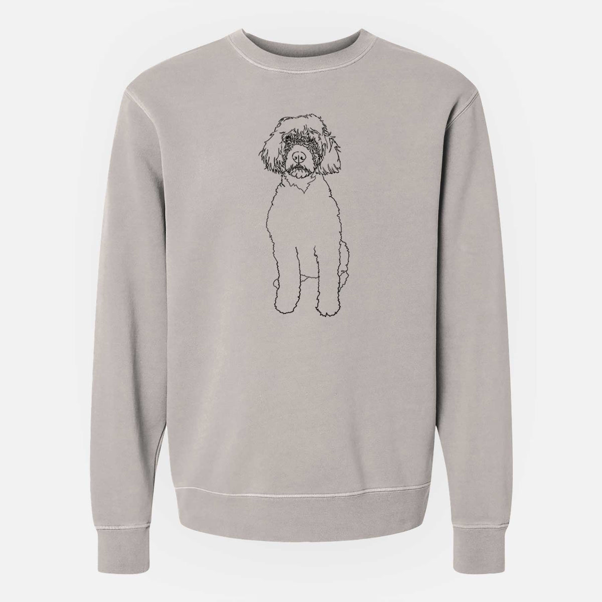 Doodled Sophie the Portuguese Water Dog - Unisex Pigment Dyed Crew Sweatshirt