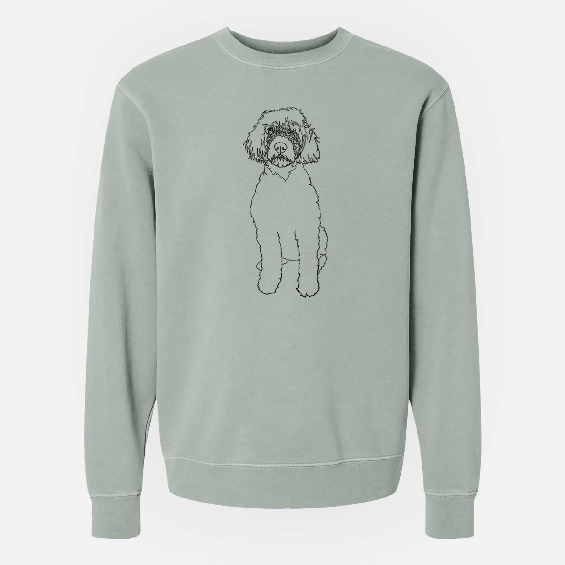 Doodled Sophie the Portuguese Water Dog - Unisex Pigment Dyed Crew Sweatshirt