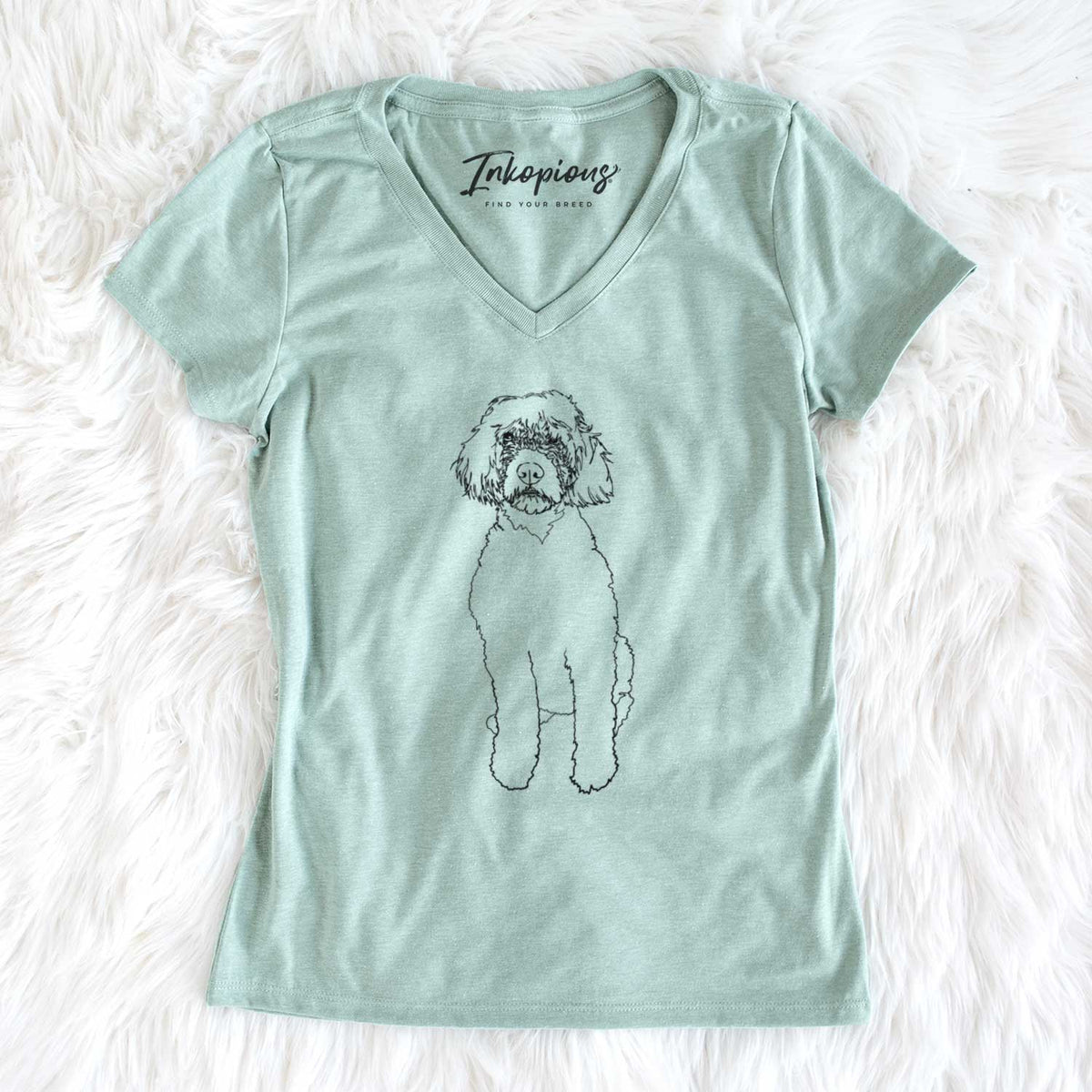 Doodled Sophie the Portuguese Water Dog - Women's V-neck Shirt