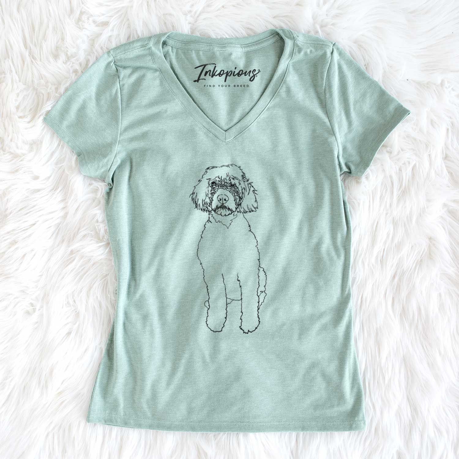 Doodled Sophie the Portuguese Water Dog - Women's V-neck Shirt