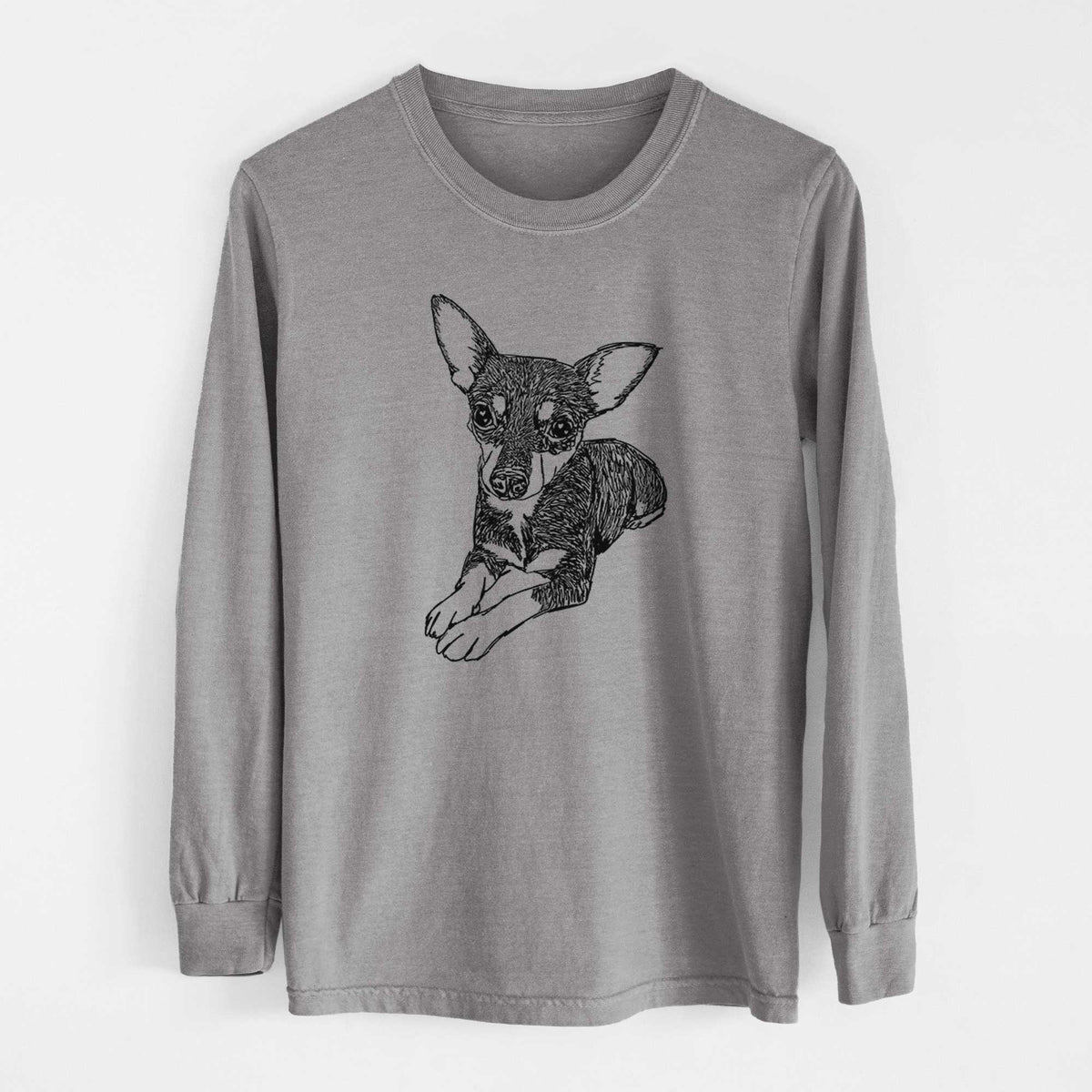 Doodled Sparty the Mixed Breed - Heavyweight 100% Cotton Long Sleeve