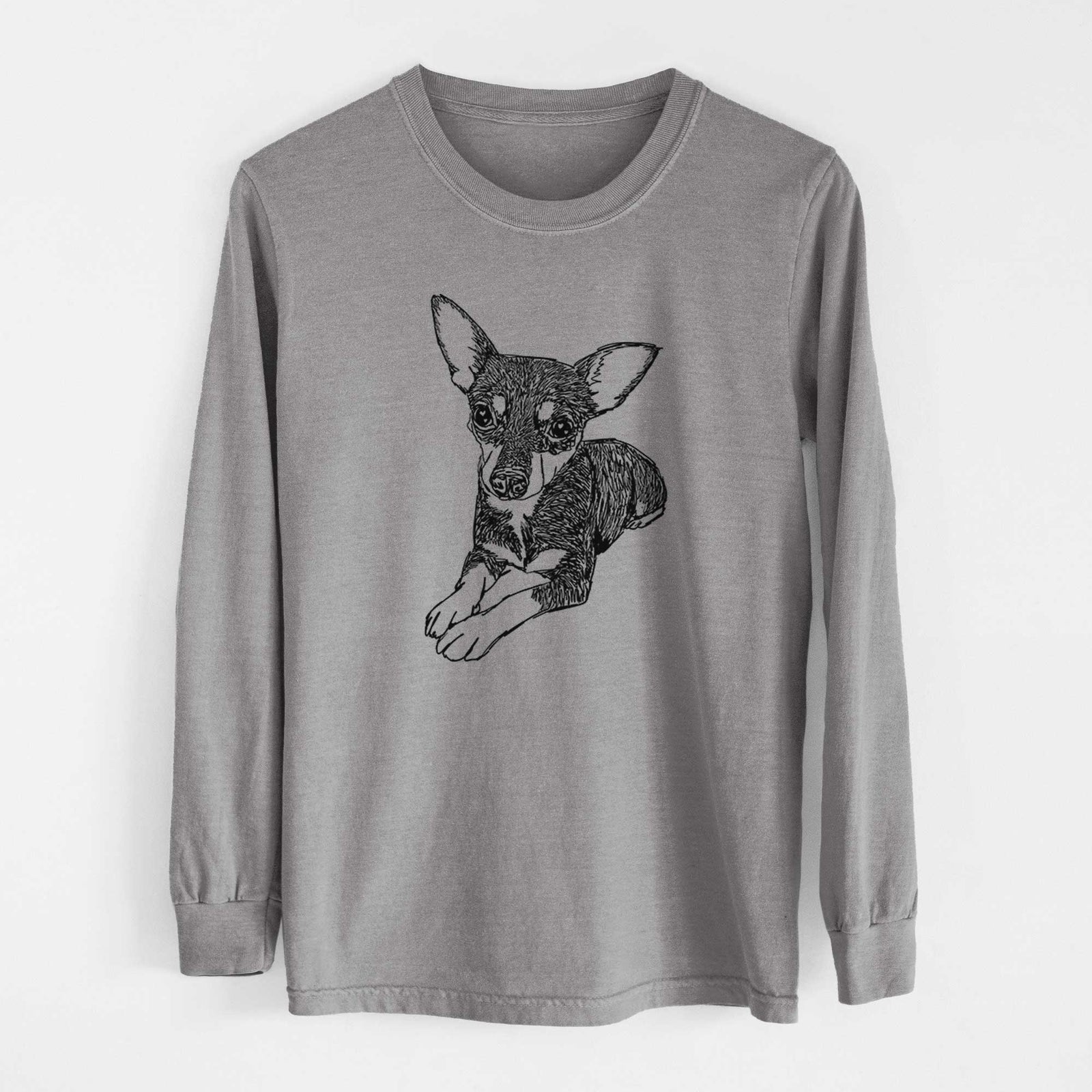 Doodled Sparty the Mixed Breed - Heavyweight 100% Cotton Long Sleeve