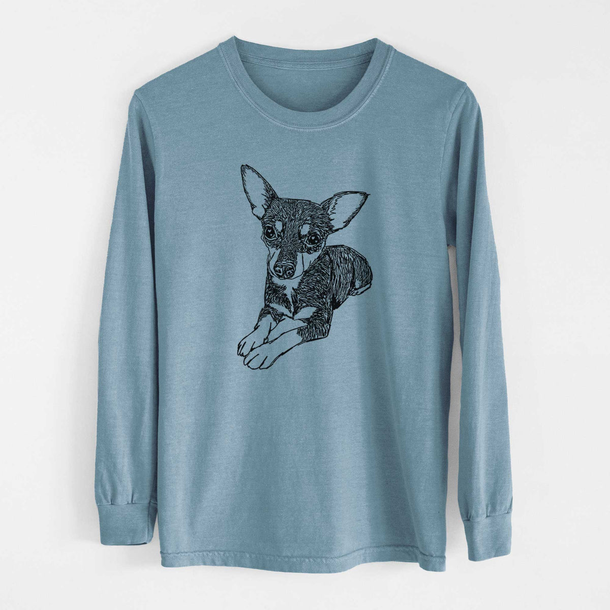 Doodled Sparty the Mixed Breed - Heavyweight 100% Cotton Long Sleeve