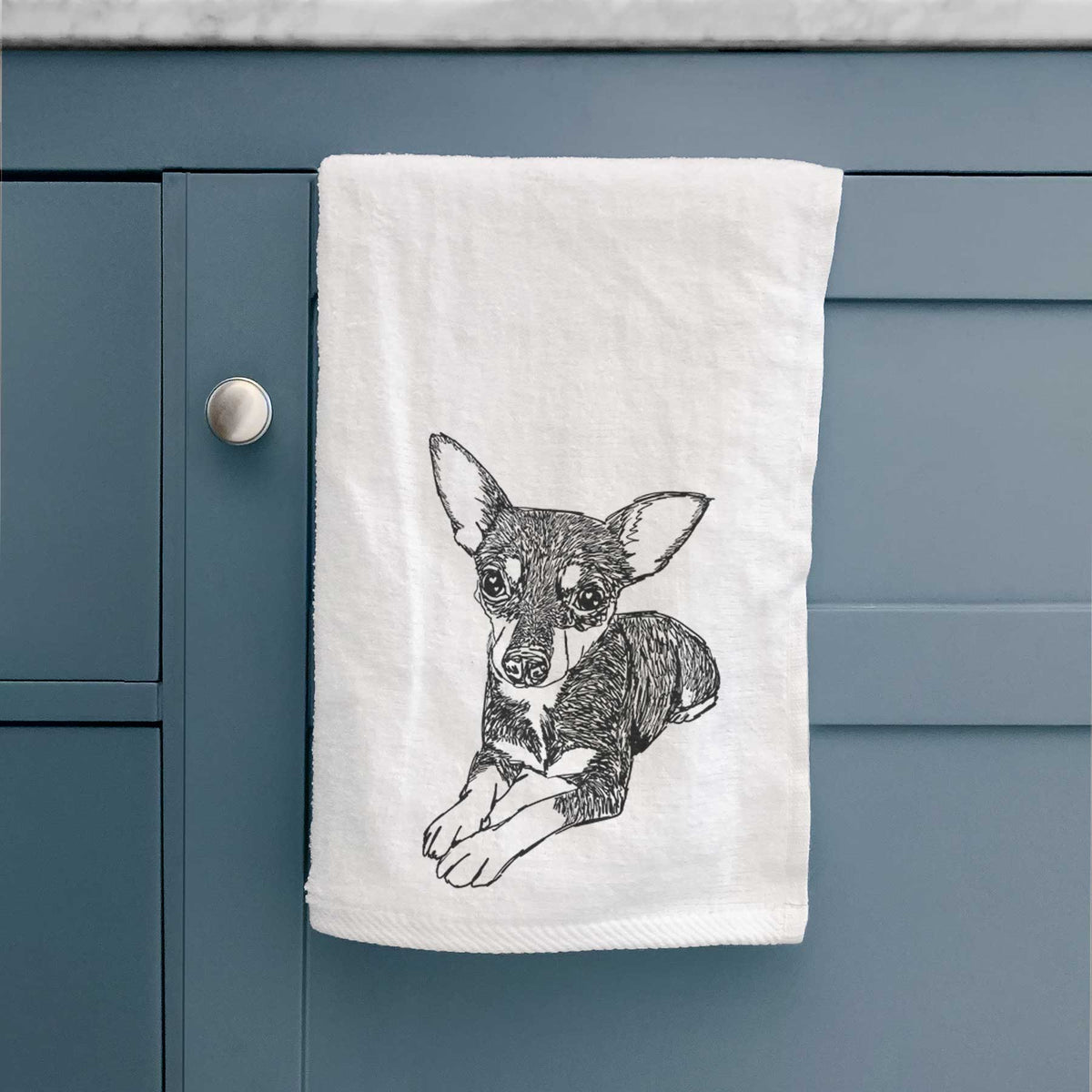 Doodled Sparty the Mixed Breed Decorative Hand Towel