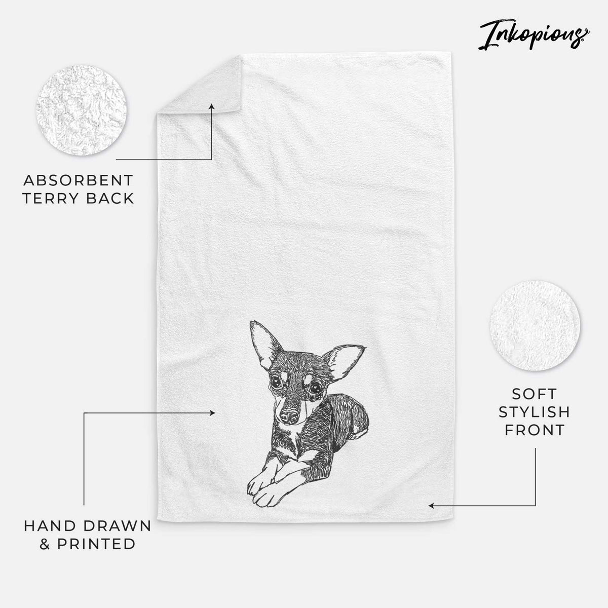 Doodled Sparty the Mixed Breed Decorative Hand Towel
