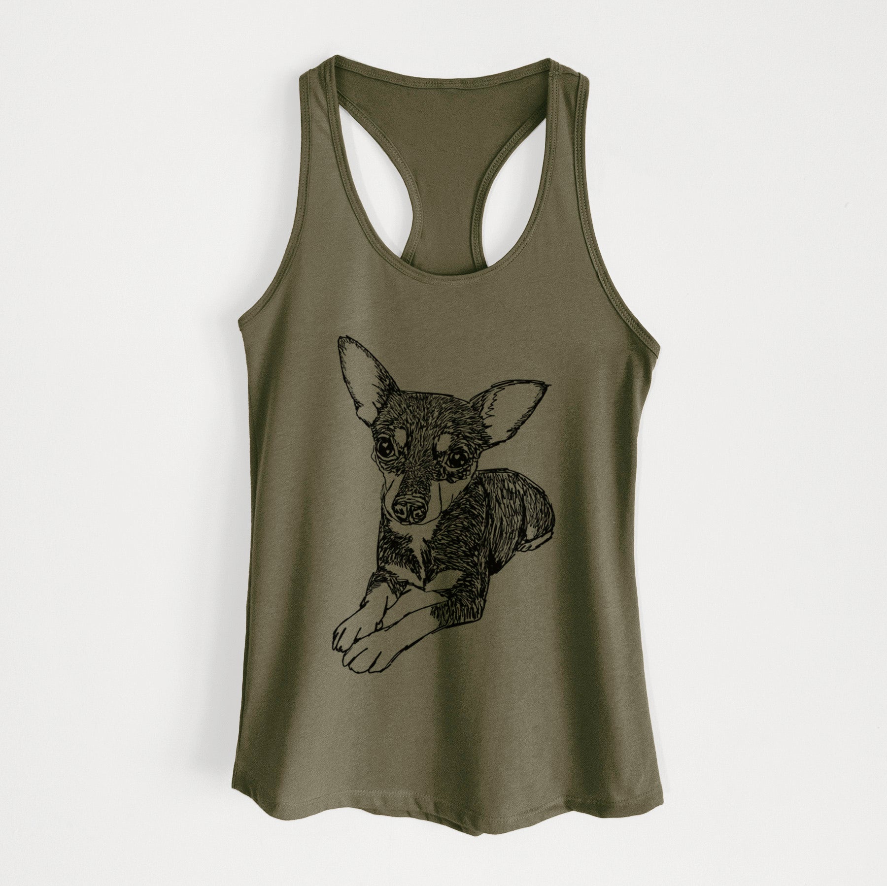 Doodled Sparty the Mixed Breed - Women's Racerback Tanktop