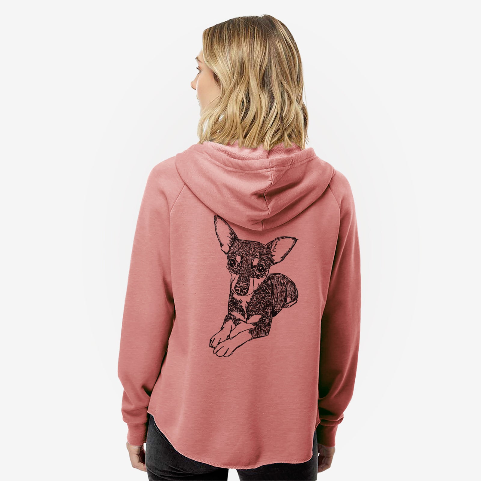 Doodled Sparty the Mixed Breed - Women's Cali Wave Zip-Up Sweatshirt