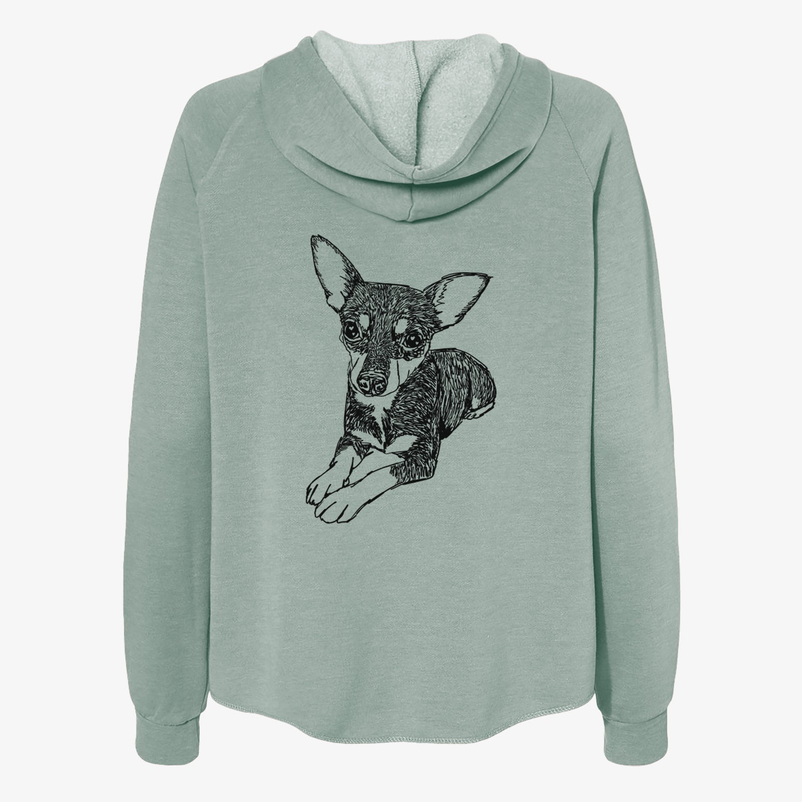 Doodled Sparty the Mixed Breed - Women's Cali Wave Zip-Up Sweatshirt