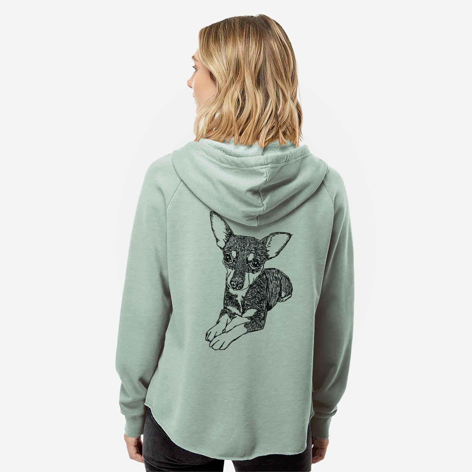 Doodled Sparty the Mixed Breed - Women's Cali Wave Zip-Up Sweatshirt