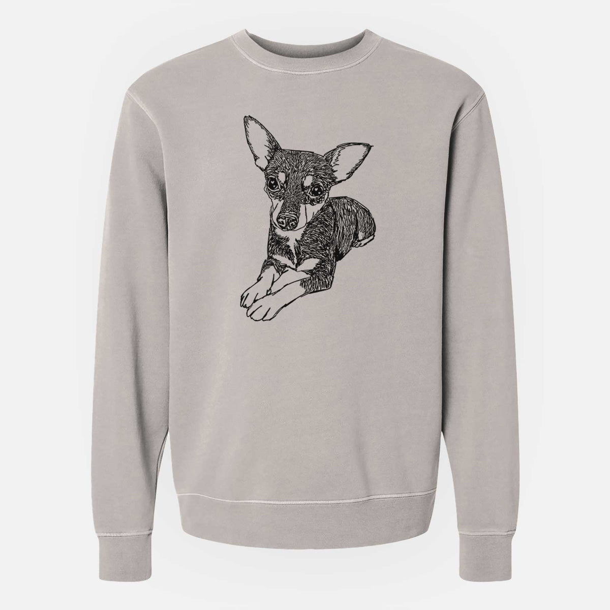 Doodled Sparty the Mixed Breed - Unisex Pigment Dyed Crew Sweatshirt