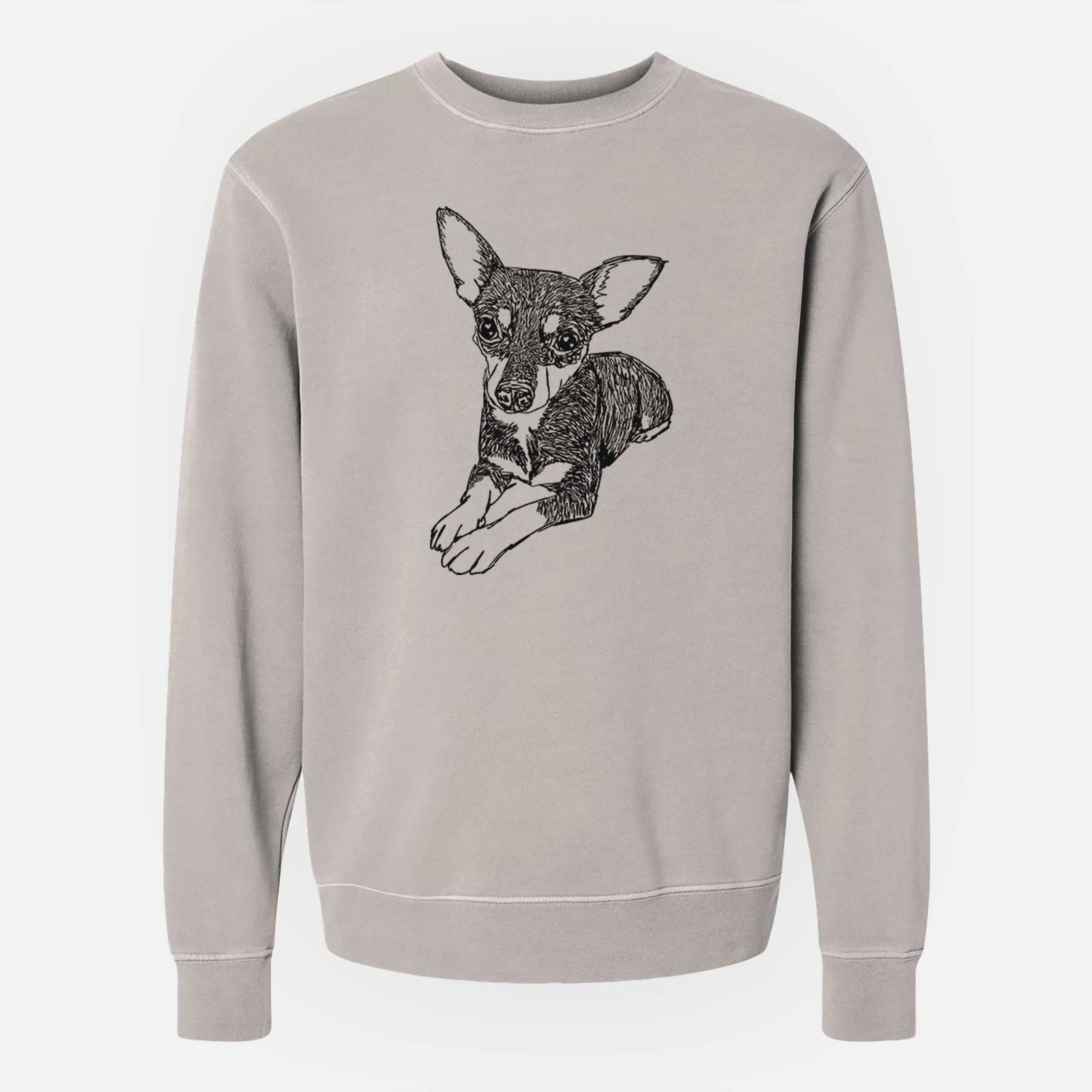 Doodled Sparty the Mixed Breed - Unisex Pigment Dyed Crew Sweatshirt