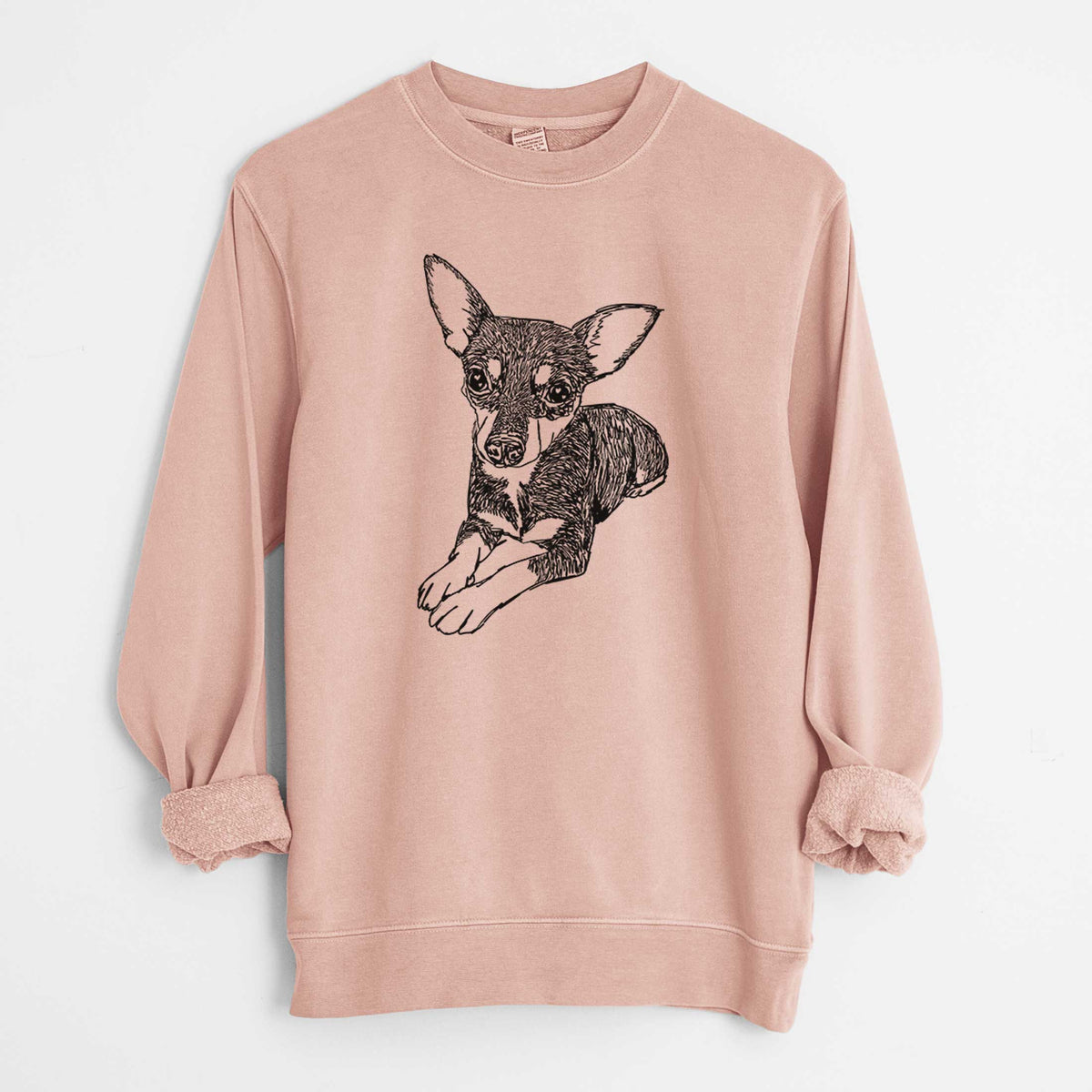 Doodled Sparty the Mixed Breed - Unisex Pigment Dyed Crew Sweatshirt