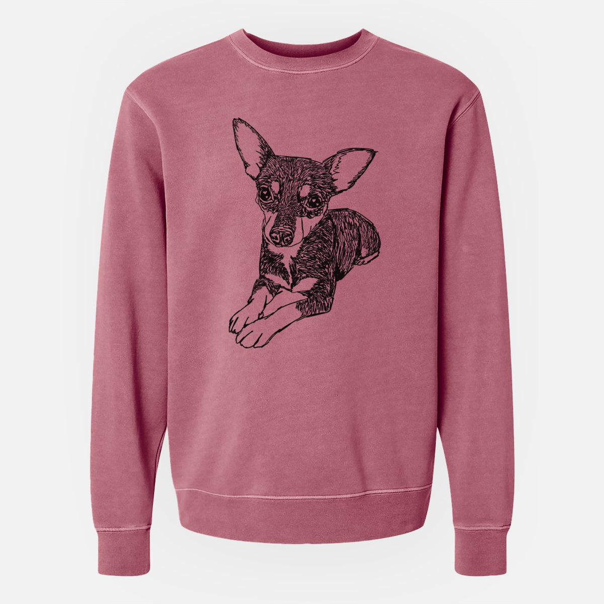 Doodled Sparty the Mixed Breed - Unisex Pigment Dyed Crew Sweatshirt