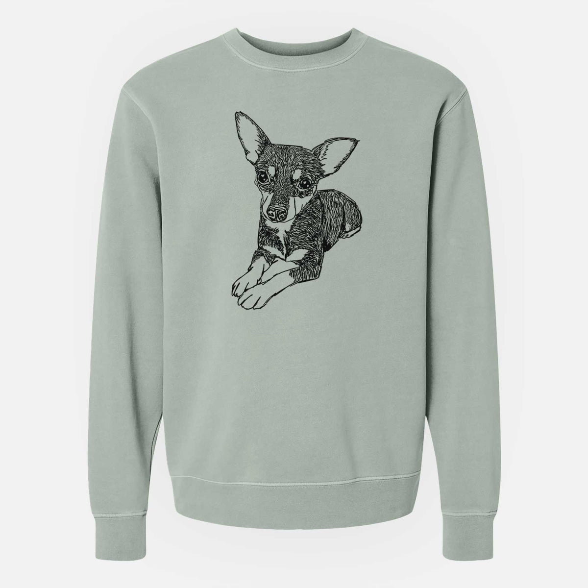 Doodled Sparty the Mixed Breed - Unisex Pigment Dyed Crew Sweatshirt