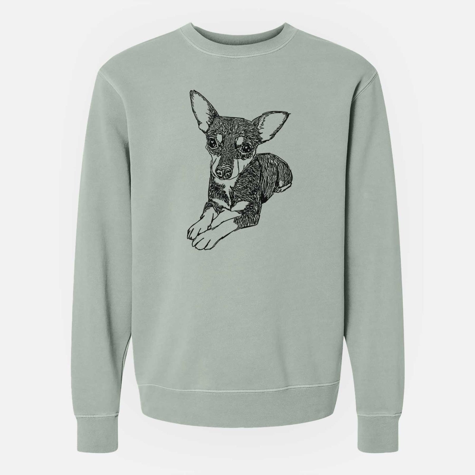 Doodled Sparty the Mixed Breed - Unisex Pigment Dyed Crew Sweatshirt