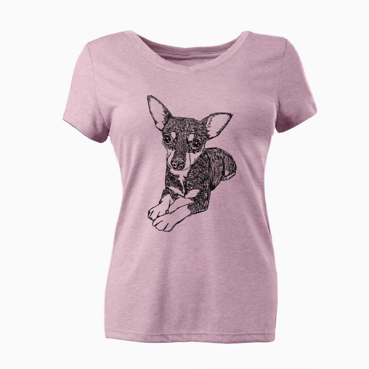 Doodled Sparty the Mixed Breed - Women's V-neck Shirt