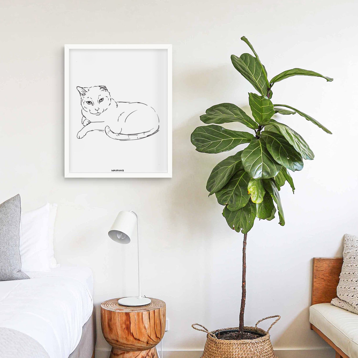 Doodled Spenser the Cat Art Print