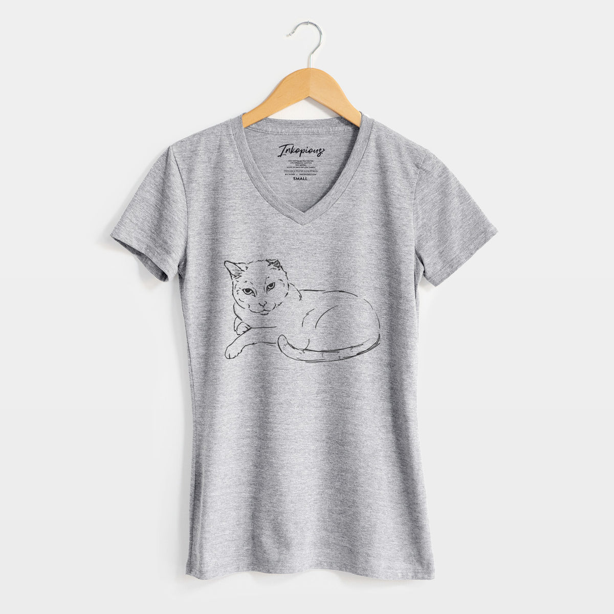 Doodled Spenser the Cat - Women's Perfect V-neck Shirt