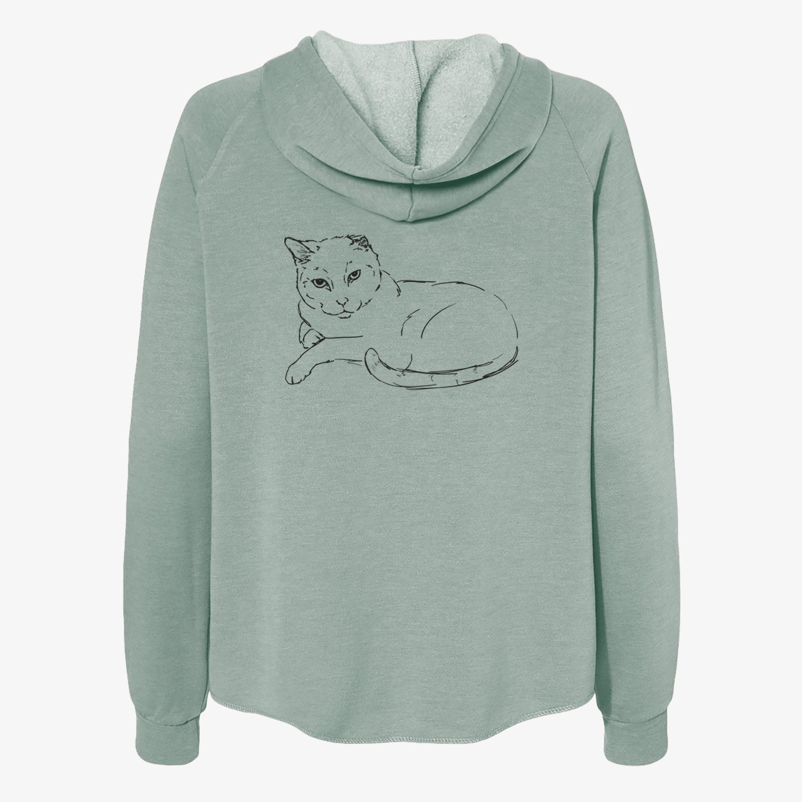 Doodled Spenser the Cat - Women's Cali Wave Zip-Up Sweatshirt