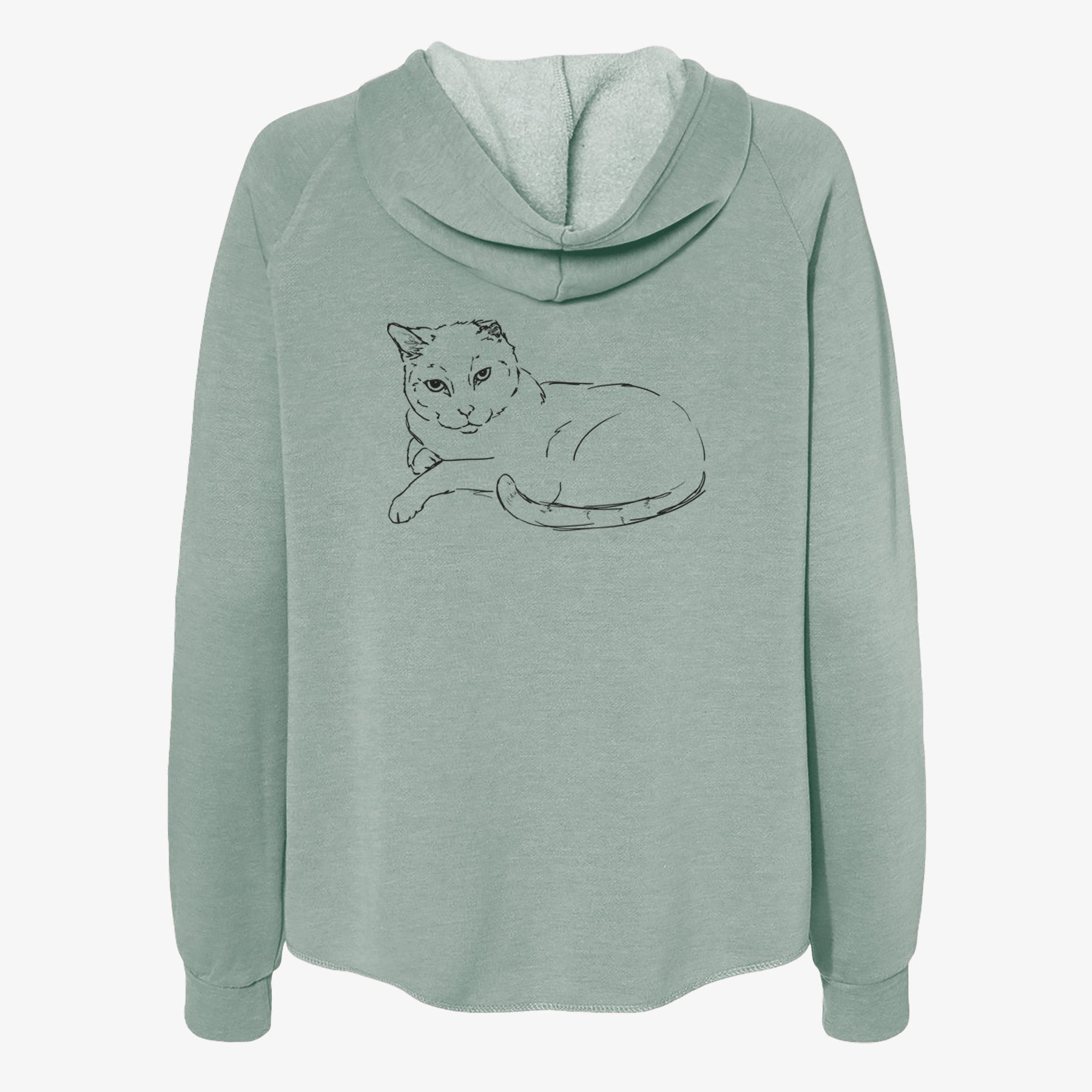 Doodled Spenser the Cat - Women's Cali Wave Zip-Up Sweatshirt