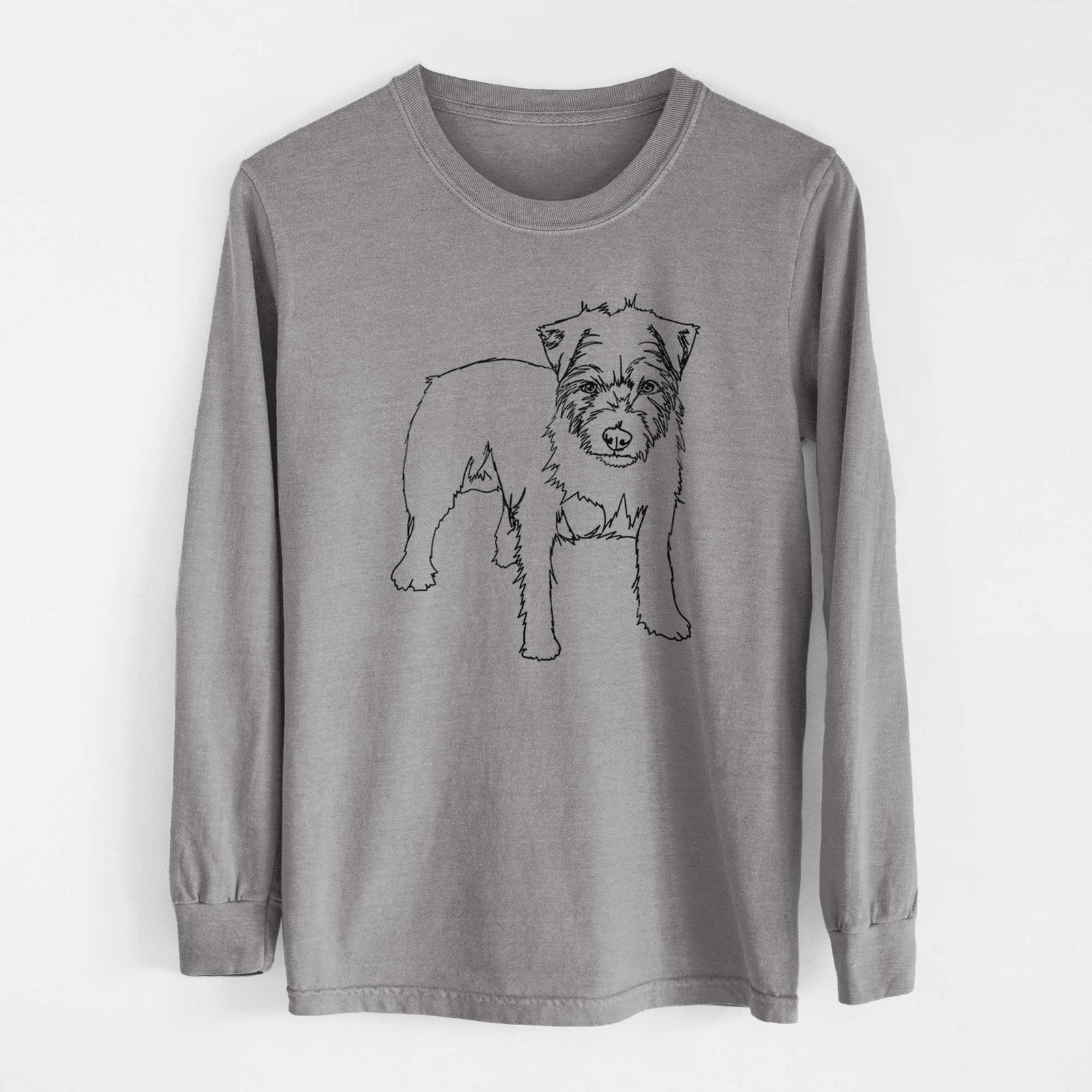 Doodled Squirtle the Jack Russell Terrier - Heavyweight 100% Cotton Long Sleeve