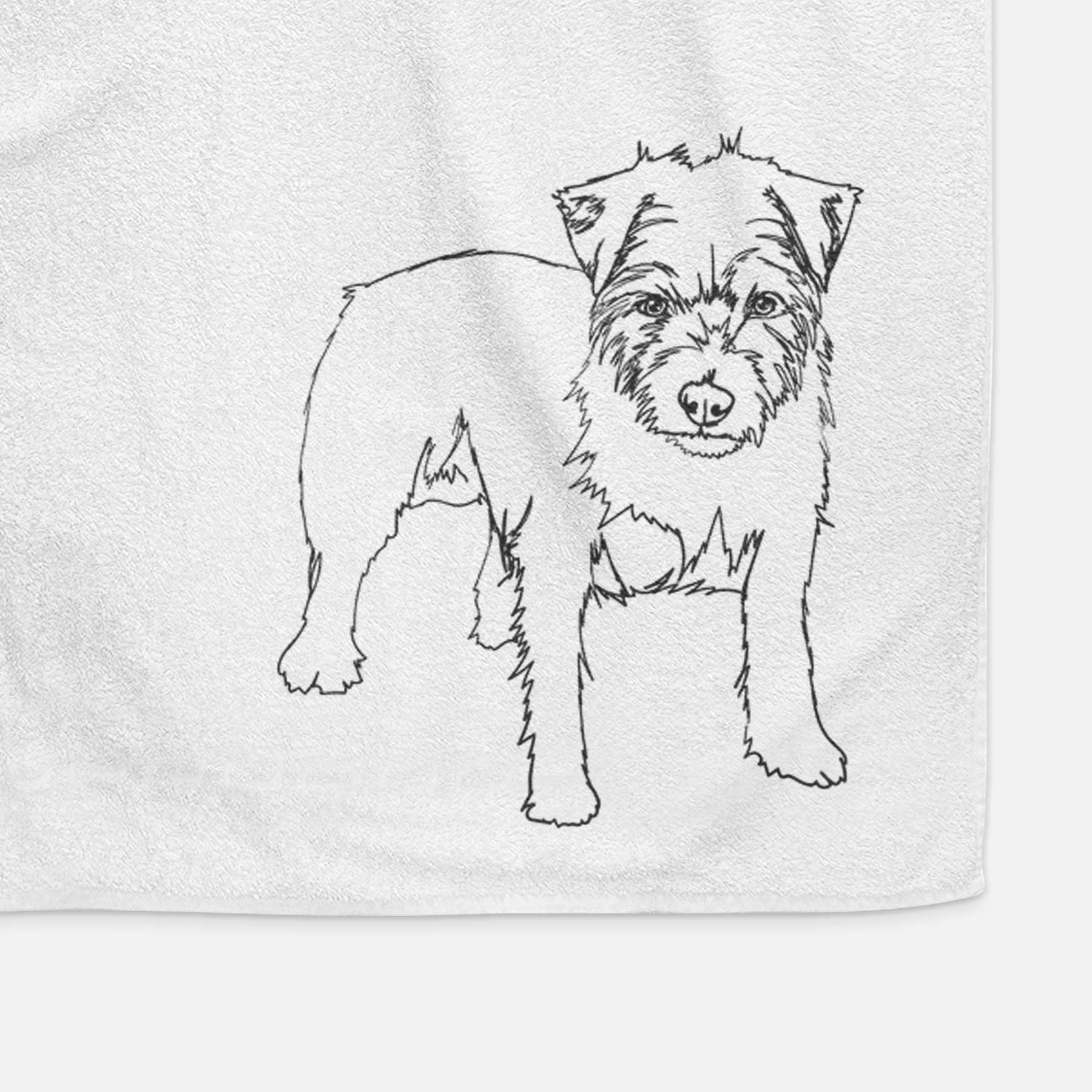 Doodled Squirtle the Jack Russell Terrier Decorative Hand Towel