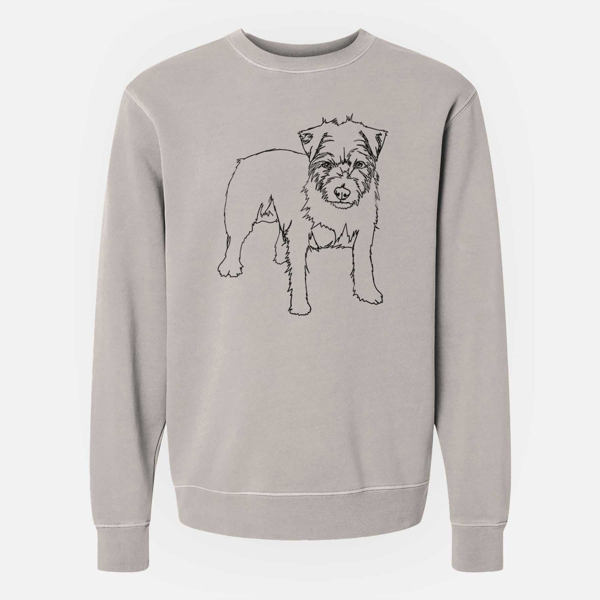 Doodled Squirtle the Jack Russell Terrier - Unisex Pigment Dyed Crew Sweatshirt