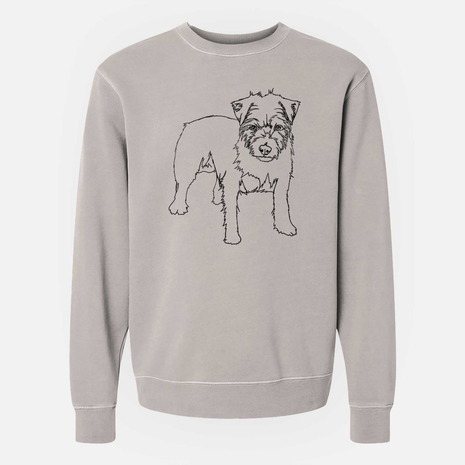 Doodled Squirtle the Jack Russell Terrier - Unisex Pigment Dyed Crew Sweatshirt