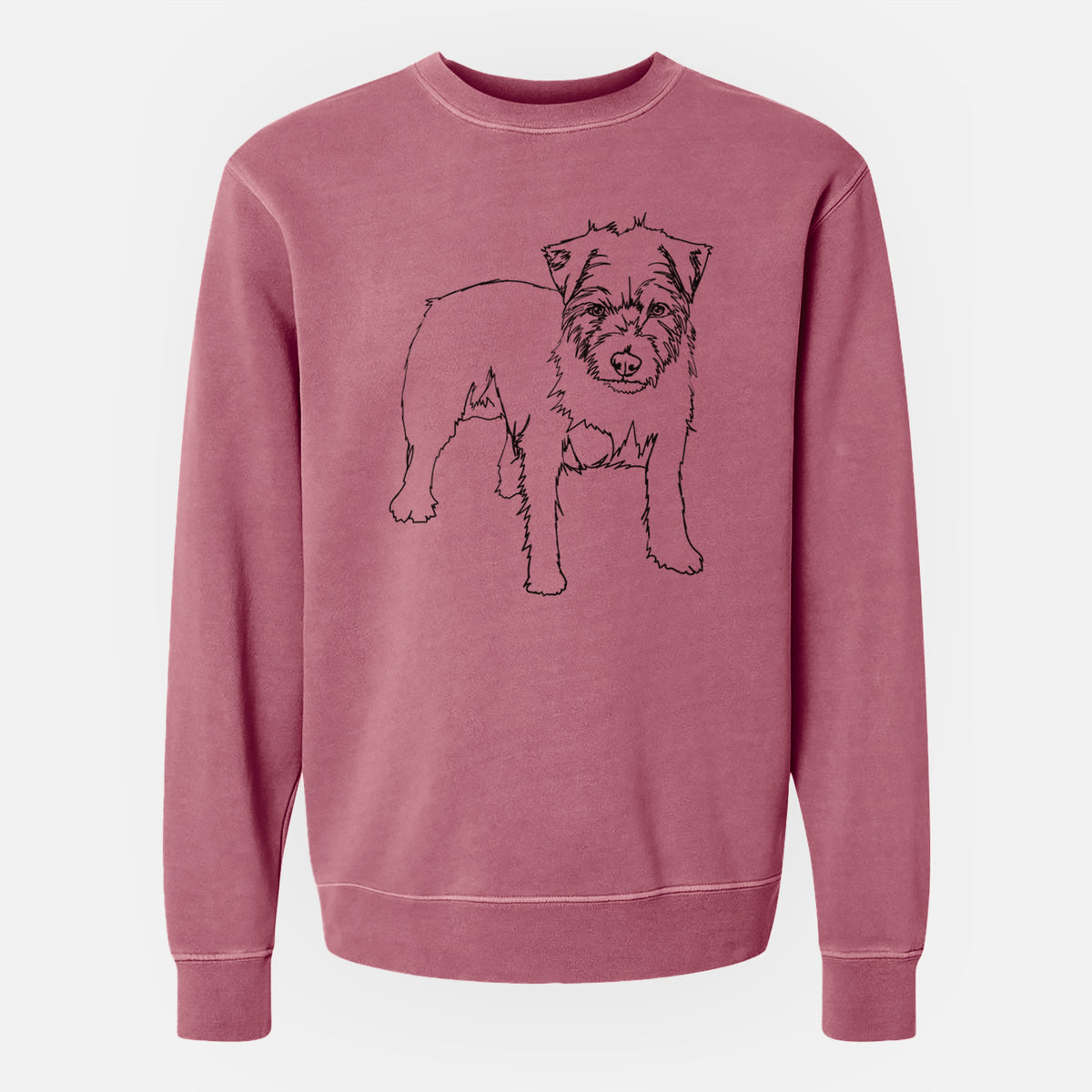 Doodled Squirtle the Jack Russell Terrier - Unisex Pigment Dyed Crew Sweatshirt